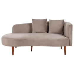 Right Hand Chaise Lounge CHAUMONT Velvet Taupe