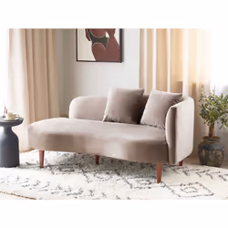 Right Hand Chaise Lounge CHAUMONT Velvet Taupe