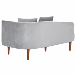 Right Hand Chaise Lounge CHAUMONT Velvet Light Grey