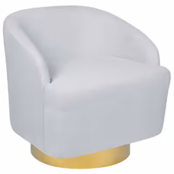 Swivel Armchair LAVIK Fabric Light Grey