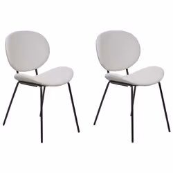 Set of 2 Dining Chairs LUANA Velvet Light Grey