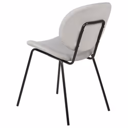 Set of 2 Dining Chairs LUANA Velvet Light Grey - Additional view 4