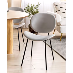 Set of 2 Dining Chairs LUANA Velvet Light Grey - Additional view 5