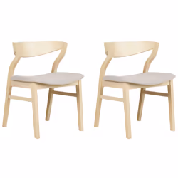 Set of 2 Dining Chairs MAROA Wood Beige