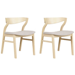 Set of 2 Dining Chairs MAROA Wood Beige