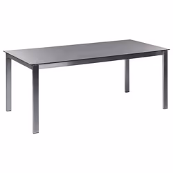 Garden Dining Set 4 Seater COSOLETO/GROSSETO Tempered Glass Granite Effect Black