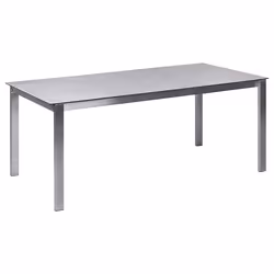 Garden Dining Set 6 Seater COSOLETO/GROSSETO Tempered Glass Marble Effect Grey