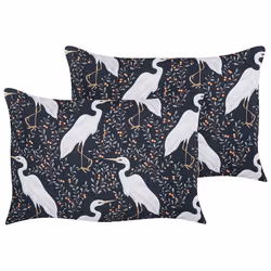 Set of 2 Outdoor Cushions PIANAZZO Animal Pattern 40 x 60 cm Black