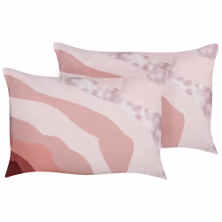 Set of 2 Outdoor Cushions CAMPEI Abstract Pattern 40 x 60 cm Pink
