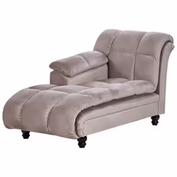 Right Hand Chaise Lounge LORMONT Fabric Taupe