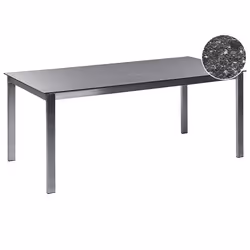 Garden Dining Table COSOLETO 180 cm 90 cm Glass Black
