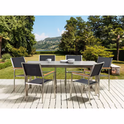 Garden Dining Table COSOLETO 180 cm 90 cm Glass Black - Additional view 4