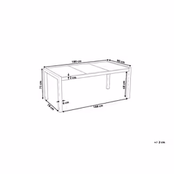 Garden Dining Table COSOLETO 180 cm 90 cm Glass Grey