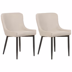 Set of 2 Dining Chairs EVERLY Light Beige