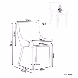Set of 2 Dining Chairs EVERLY Light Beige