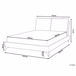 Bed Boucle MELLE 140 x 200 cm (EU Double) Beige