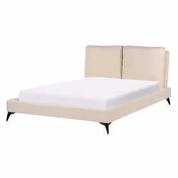 Bed Boucle MELLE 140 x 200 cm (EU Double) Beige