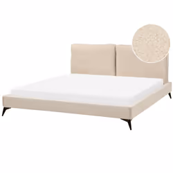 Bed Boucle MELLE 180 x 200 cm (EU Super King) Beige