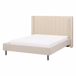 Bed Boucle VILLETTE 140 x 200 cm (EU Double) Beige