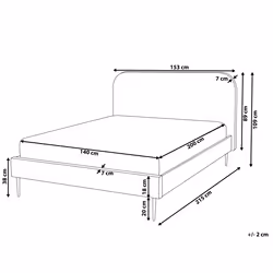 Bed Boucle FLAYAT 140 x 200 cm (EU Double) Light Beige