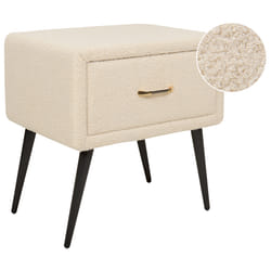 1 Drawer Bedside Table FLAYAT Boucle Beige