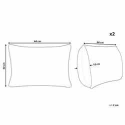 Set of 2 Outdoor Cushions LOANO Plant Pattern 40 x 60 cm Green