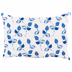 Set of 2 Outdoor Cushions TORBORA Plant Pattern 40 x 60 cm White Blue