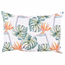 Set of 2 Outdoor Cushions TORRAZZO Plant Pattern 40 x 60 cm White