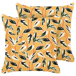 Set of 2 Outdoor Cushions TAGGIA Plant Pattern 45 x 45 cm Yellow