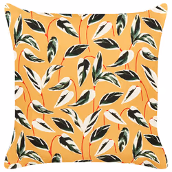 Set of 2 Outdoor Cushions TAGGIA Plant Pattern 45 x 45 cm Yellow