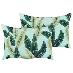 Set of 2 Outdoor Cushions BOISSANO Plant Pattern 40 x 60 cm Green
