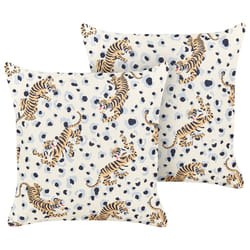 Set of 2 Outdoor Cushions ARENZANO 45 x 45 cm Beige Animal Pattern
