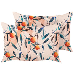 Set of 2 Outdoor Cushions PIALPETTA 40 x 60 cm Orange Plant Pattern