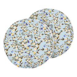 Set of 2 Cushions VALLORIA 40 x 40 cm Floral Light Blue
