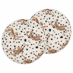 Set of 2 Outdoor Cushions ARENZANO 40 x 40 cm Beige Animal Pattern