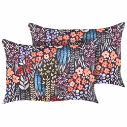 Set of 2 Outdoor Cushions CASTELARO Floral Pattern 40 x 60 cm Multicolour