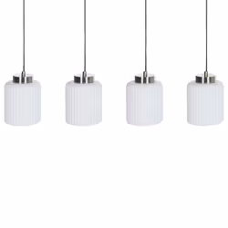 4 Light Metal Pendant Lamp Black and Brass CAUDELO