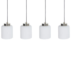 4 Light Metal Pendant Lamp Black and Brass CAUDELO