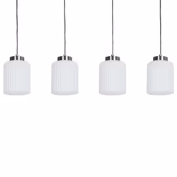 4 Light Metal Pendant Lamp Black and Brass CAUDELO