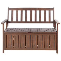 Garden Bench SOVANA 120 cm with Storage Acacia Wood Dark Brown
