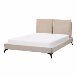 Bed Corduroy MELLE 140 x 200 cm (EU Double) Taupe