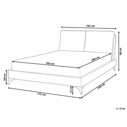 Bed Corduroy MELLE 160 x 200 cm (EU King Size) Taupe