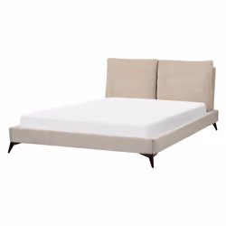 Bed Corduroy MELLE 160 x 200 cm (EU King Size) Taupe