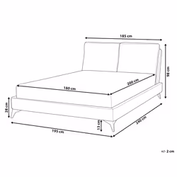 Bed Corduroy MELLE 180 x 200 cm (EU Super King) Light Beige