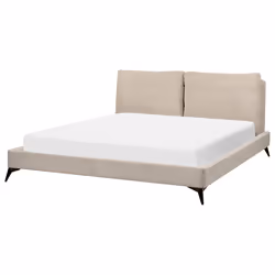 Bed Corduroy MELLE 180 x 200 cm (EU Super King) Taupe