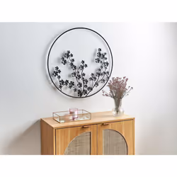Wall Decor Flower STRONTIUM Metal 70 cm Black