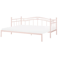 Trundle Bed Metal TULLE 90 x 200 cm (EU Single) Pastel Pink