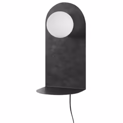 Wall Lamp MAPI with Shelf Metal Graphite Grey