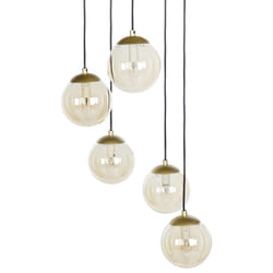 5 Light Glass Pendant Lamp Gold NOEL