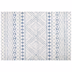 Area Rug 160 x 230 cm White and Blue MARGAND